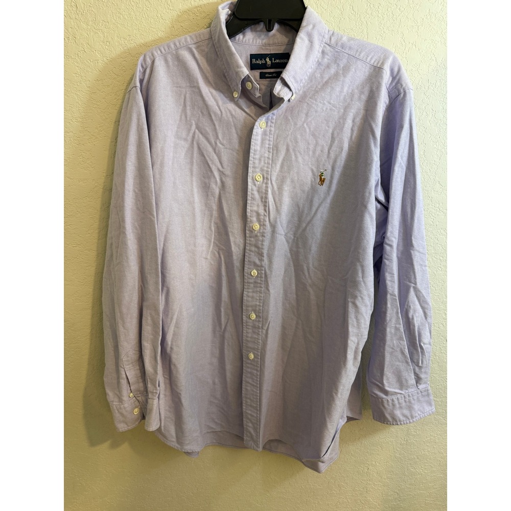 Ralph Lauren oxford colored pony button‎ down size XL Purple Dress shirt